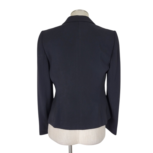 Tahari ASL Midi Skirt Suit Size 8 Black Snap Closure Slip Pockets Side Slit - Picture 5 of 13